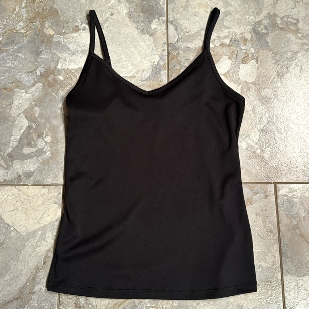 Black v-neck tank top